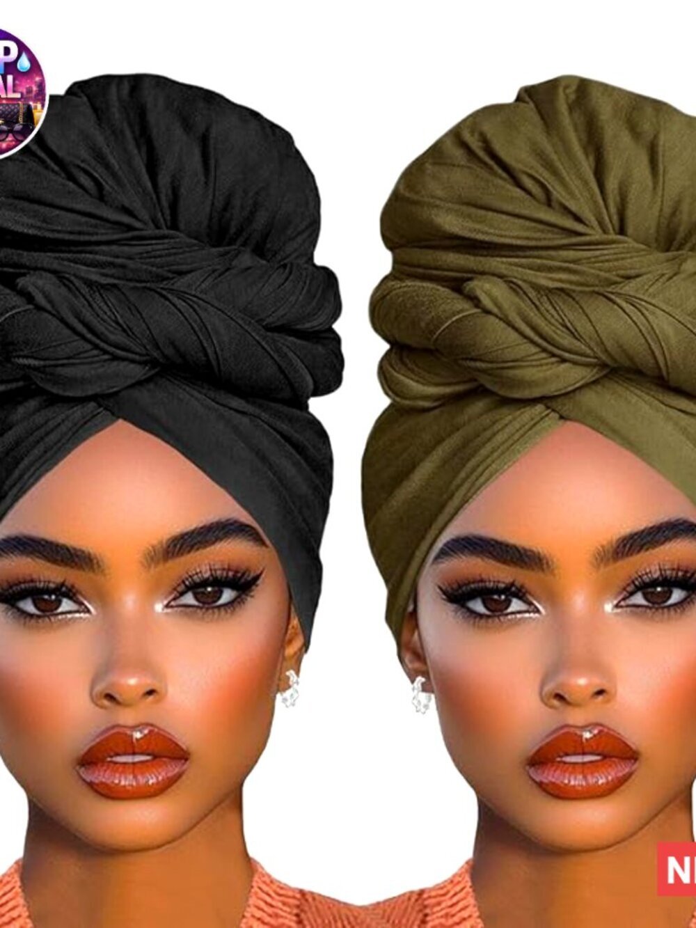 Polyester Stretch Head Wrap Turban Scarf Ultra Soft Extra Long